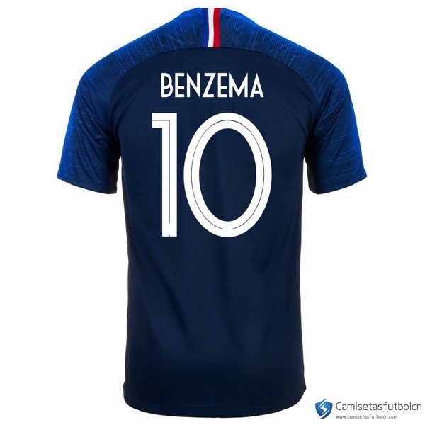 Camiseta Seleccion Francia Primera equipo Benzema 2018 Azul